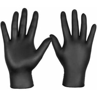 guantes de nitrilo negro desechables covid